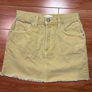 BOYISH | The Corey Rigid mini skirt in Honey Pot yellow